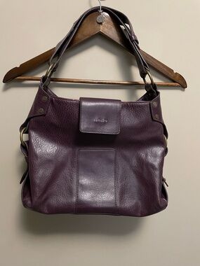 SamSara Matt & Nat Eggplant Purple Faux Leather Shoulder Bag Purse